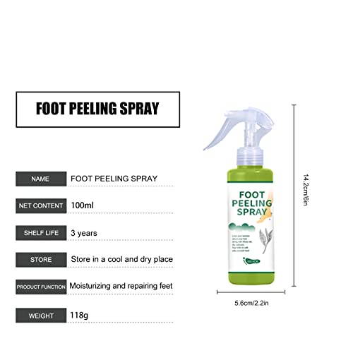 3 Pcs Esfoliante para os pés, Natural Hidratante Chá Verde Peeling Spray Removedor de Calosidades, S
