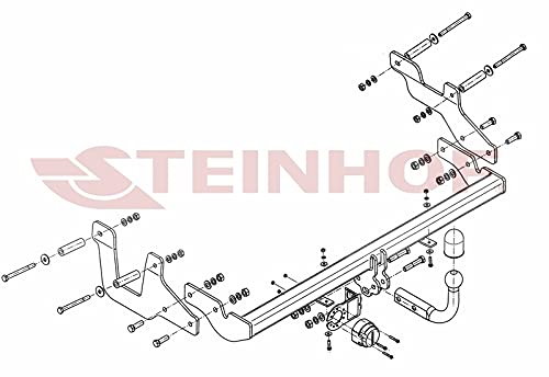 AUTO-HAK Gancio di traino completo fisso compatibile con Fiat Sedici 4x4 04.2006-12.2014 + universale kit elettrico 7 poli