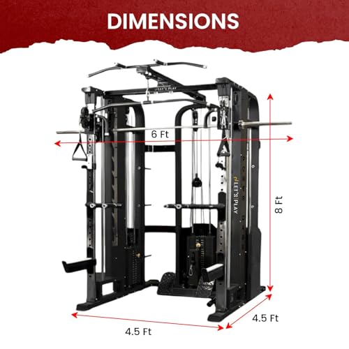 Image of LET'S Play LP-02 Functional Trainer with Integrated Smith Machine & Squat Rack | Heavy Duty Multi-Purpose Strength Training Equipment for Home & Commercial Gym | Lifetime Frame Warranty