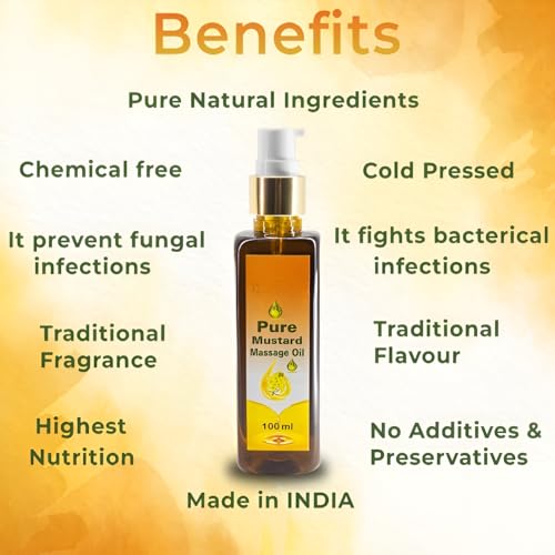 Image of MeeTo Cold Pressed Organic Mustard Oil, Natural Chemical-Free 100% Pure Extra Virgin Kachi Ghani Brown Mustard Oil, Skin & Body Massage, Moisturizing Relaxing Body Massage oil, For All Skins, 100ml