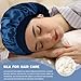Doitory Satin Silk Bonnet for Sleeping, Double Layer Silk Sleep Cap for Men & Women, Soft Satin Lined Bonnet for Natural & Curly Hair(Navy Blue)