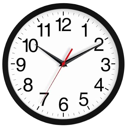 14 Inch Wall Clock Modern Battery Operated Silent Non Ticking Large Analog Clock for Living Room