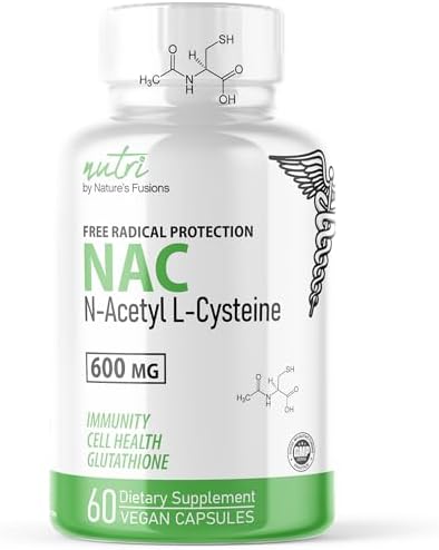 Nature's Fusions NAC Supplement N-Acetyl Cysteine - NAC 600 mg - Anti Aging Supplement, Antioxidant Supplement, Liver and Lung Support, Boost Glutathione - N Acetyl Cysteine (60 Capsules)