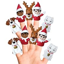 Elf On The Shelf Finger Puppets, 10 Pc. - Party Favors, Educational, Bath Toys, Story Time, Floating Pool Toys, Beach Toys, Finger Toys, Playtime
