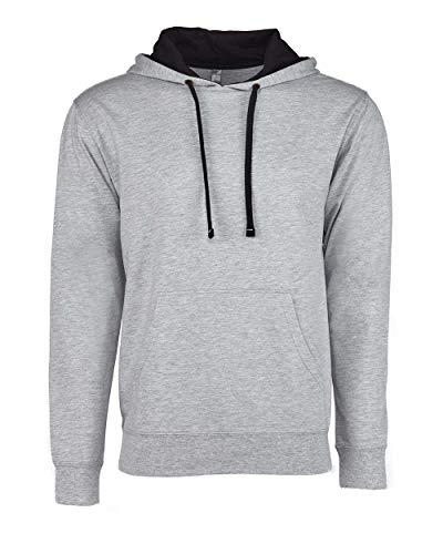 9301 Next Level Unisex French Terry Pullover Hoody-Heather Gray  Black-Large
