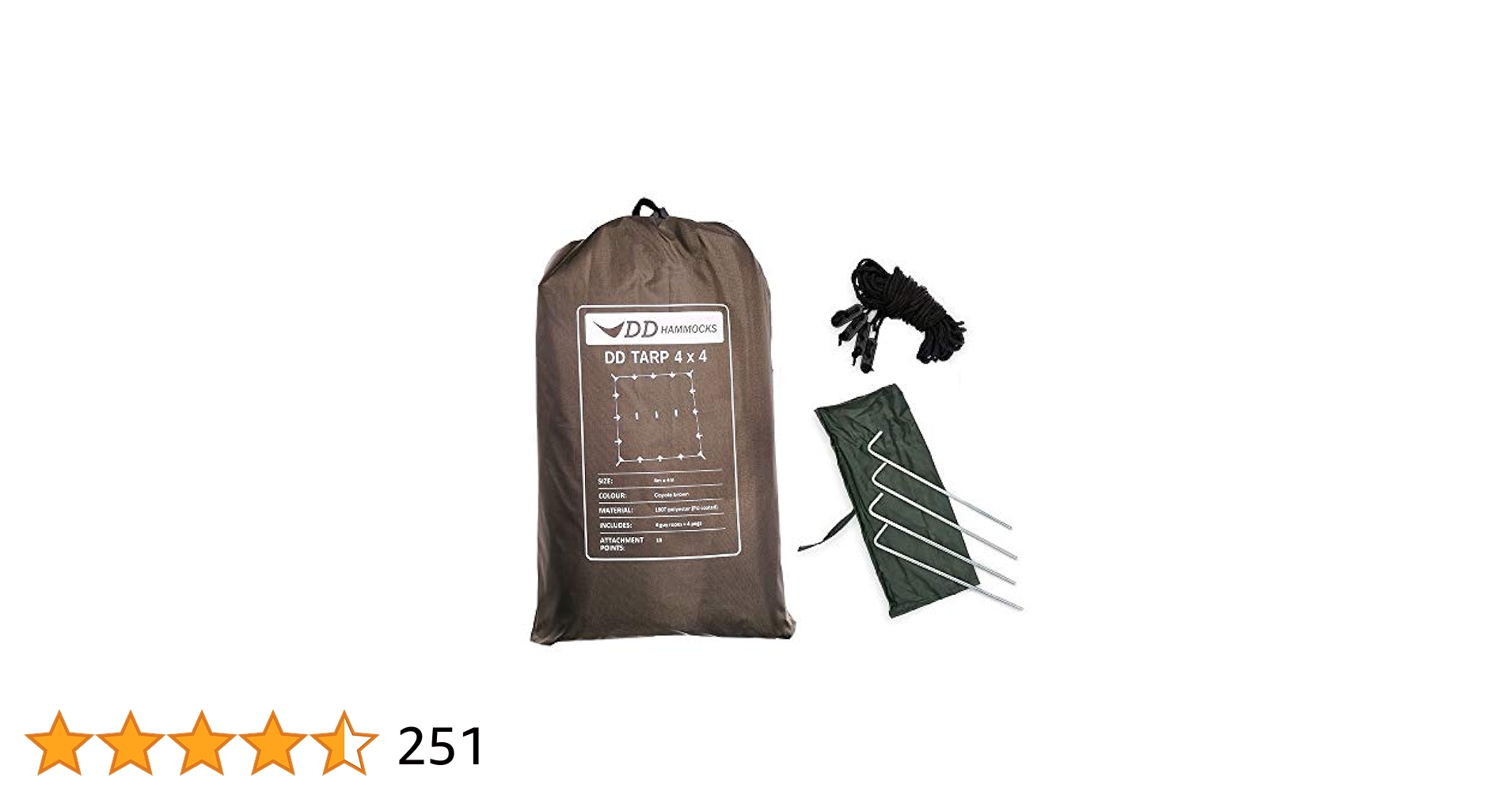 Amazon.co.jp: DD Hammocks JAPAN DD Tarp 4×4 コヨーテブラウン