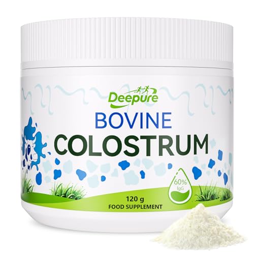 Grass-Fed Bovine Colostrum Powder 60% IgG for Gut Health Immunity Muscle Recovery Unflavoured Non-GMO Hormone-Free Antibiotic-Free for Adults 60 Servings