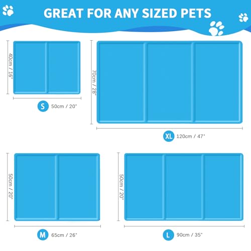 SNMIX Dog & Cat Cooling Mat – Durable Self-Cooling Pet Pad with Non-Toxic Gel, Small 50x40 cm, Blue – Keeps Pets Comfortable in Hot Weather - Image 4
