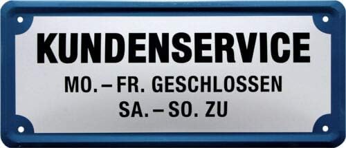 Customer Service Workshop Office 28 x 12 Decorative Tin Sign 1972