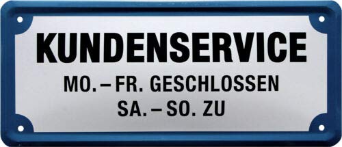 Customer Service Workshop Office 28 x 12 Decorative Tin Sign 1972