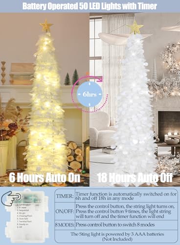 Hmasyo5ftpopupchristmastreewithtimerlightswhitetinselchristmastreecollapsibleartificialpencilchristmastreeforindoorhomeapartmentporchholidaypartydecorations Urban Country Home Decor Hmasyo 5 ft pop up christmas tree with timer lights white tinsel christmas tree collapsible artificial pencil christmas tree for indoor home apartment porch holiday party decorations urban country home decor
