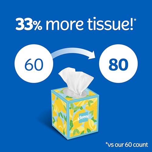 Image of Kleenex Lotion Facial Tissues with Coconut Oil,Cube Boxes,80 Tissues Per Box,3-Ply,(Pack of 16)