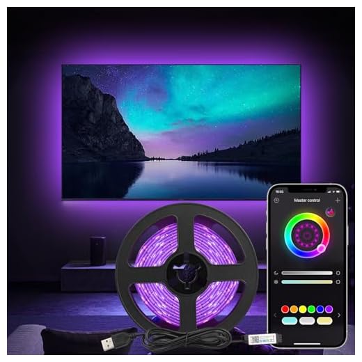 Diyife Ruban LED 3M Super Brillant [App Smart Control], Multicolore Bluetooth 5050 RGB Bande LED, Synchronisation Musique/Voix Changement de Couleur pour Léclairage à La Maison, Décoration de fête