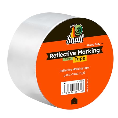 Lawazim Snail Heavy Duty Reflective Marking Tape - 48mm x 15m - Silver - High Visibility Tape, Safety Marking Tape for Household Repairs Plumbing Maintenance - for DIY and Professional Use
