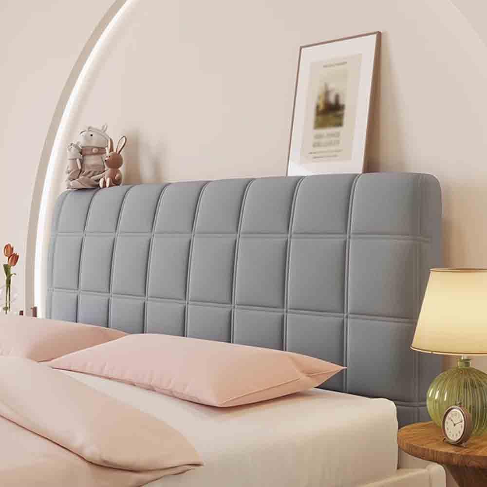 Hearda Funda para Cabecero de Cama, Acolchado Cabecera, Diseño Todo Incluido Prueba de Polvo Cabecero, Protector de Cabecero Cama para Decoración Dormitorio (70x120cm,Cuadro Grande Gris Oscuro)