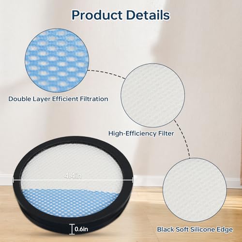 Image of 4 Pack 18V ONE + Cordless Pet Stick Vacuum Filter for Ryobi, PCL720, PBLSV716, PBLSV717 Stick Vacuum, Reusable Washable Filters, Compare to Part A32SV720N