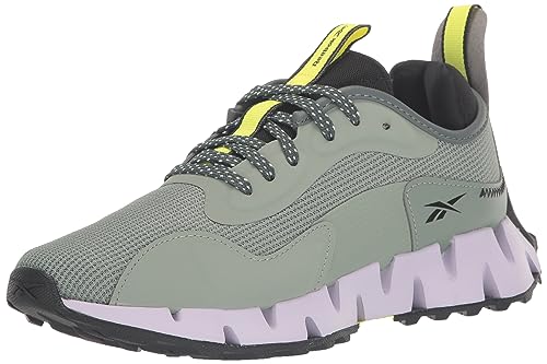 Reebok Women's Zig Dynamica Adventure Sneaker, Harmony Green/Core Black/PUROAS, 8.5