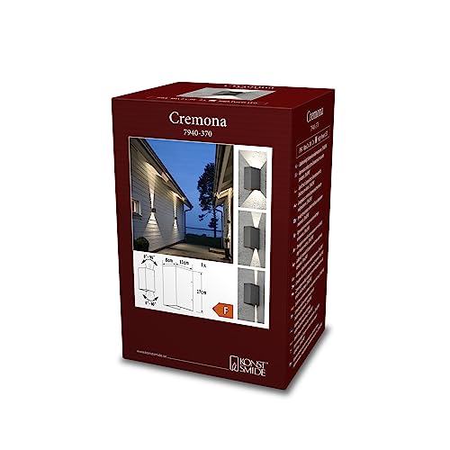 Konstsmide Applique Led Da Esterni Cremona 8 Cm Antracite - 7