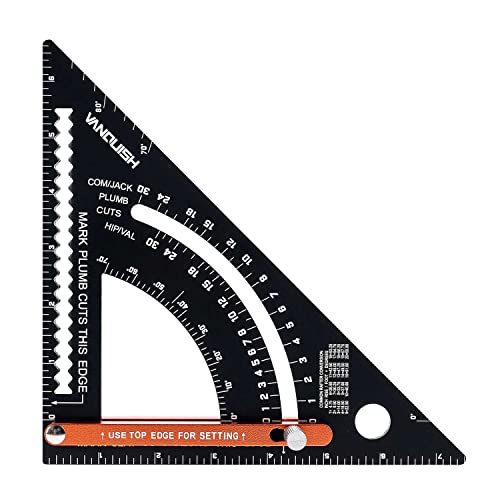 Vanquish Rafter Square for Carpentry, 7 Inch Aluminum Carpenter Square ...