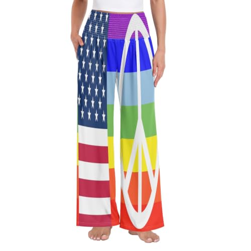 Pantalon de détente respirant pour femme au motif drapeau de la paix américain pour le loisir
