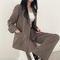 Conjunto De Blazer Y Pantalones Para Mujer - Traje Elegante Para Primavera Y Otoño, Tela De Poliéster Ligeramente Elástica, Ideal Para Uso Diario O Vacaciones