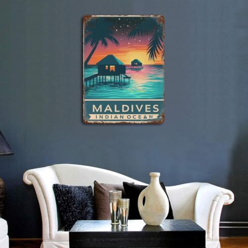 Décoration murale rétro fer Maldives pour transformer un mur vide
