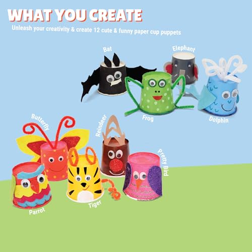 Image of Kalakaram DIY Paper Cup Craft Kit, Paper Cup Painting & Coloring Activity Kit | Art and Craft Kit | Creative Activity Kit | Birthday Gift Kit for Teens, Girls, & Kids Age 6, 7, 8, 9, 10, 11, 12, 13+
