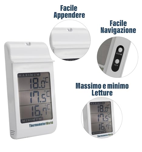 Termometro Digitale Per Serra Max Min - Termometro Max Min Per Monitorare Le Temperature Massime E Minime, Accessori Per Serra Per Interni O Esterni - 4