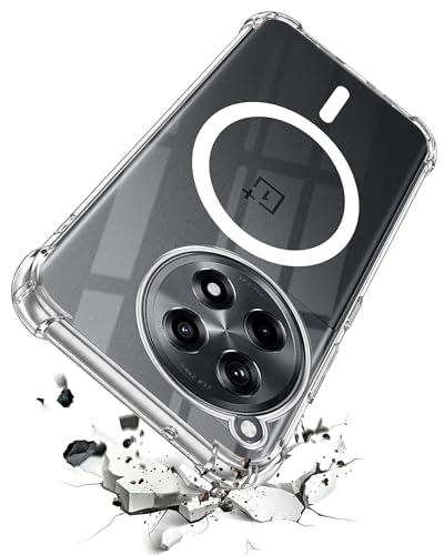 Image of Jkobi Shockproof Crystal-Clear Back Cover for OnePlus 12R 5G (Magsafe Wireless Support | Drop & Camera Protection | Hard Polycarbonate)