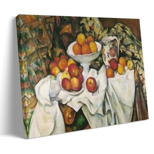 Impression sur toile Cézanne Nature morte solution déco pour sublimer un mur blanc de chambre