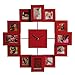 Produktbild Preis am Stiel Wanduhr für 12 Fotos - rot | Groß | Design | Uhren | Bilderrahmen | für Wohnzimmer | Dekoration | Schmücken | Küchenuhr