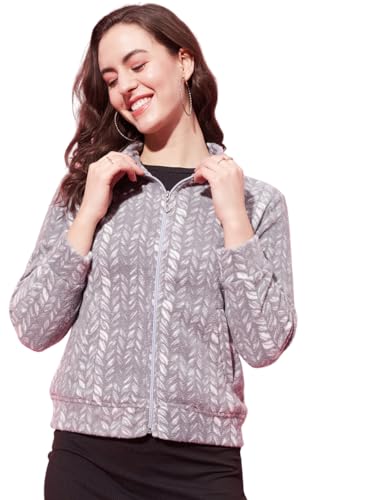Image of Modeve Women Printed Full Sleeve Jacket for Winter