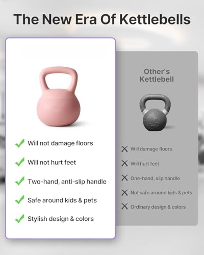 Image of Soft Kettlebells with Cushioned Impact-Resistant Base and Anti-Slip, Wide-Grip Handle for Home Workouts, Weightlifting, and Full Body Strength Training (Pastel Pink(4kgs))
