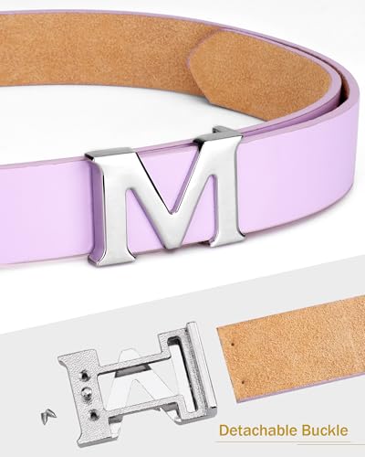M Belt, Cosplay Leather Belt for Men Women Costume Jeans with Removable Buckle3