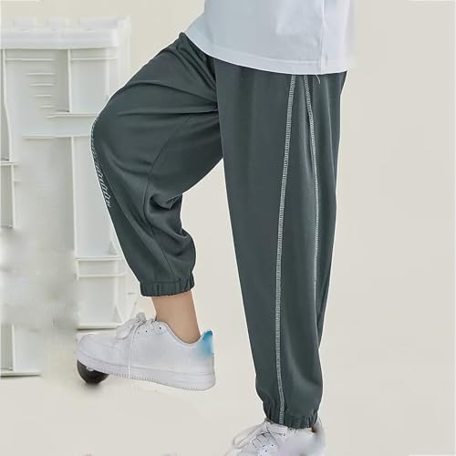Boys Summer Ice Silk Pants Kids Youth Fashion Mesh Breathable Sweatpants Casual Sports Joggers Anti-Mosquito Pants3