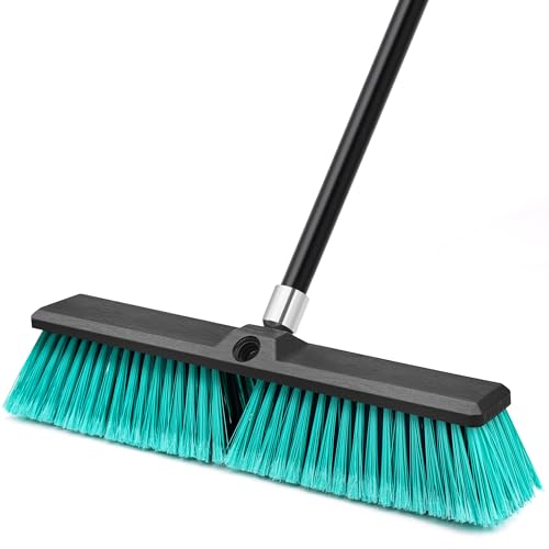 TidyBliss 45 cm Balai Brosse Exterieur, Grande Brush Commerciale à Poils Durs avec Manche Long de 160 cm pour Garage, Atelier, Jardin, Cour, Terrasse, Rue,...