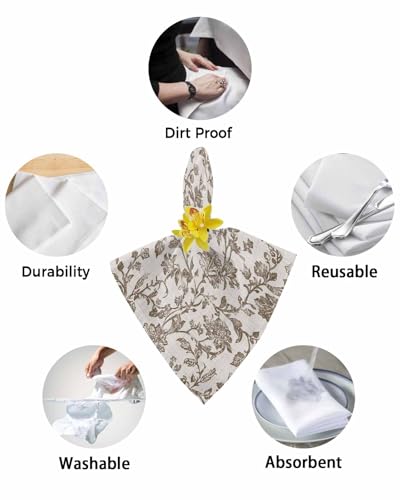 Servilletas de Tela Cuadradas Marrones Pack x4 miniatura 6