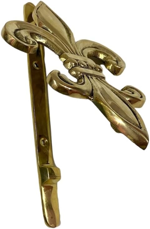Fleur-de-Lis Brass Door Knocker – Solid Vintage French Style Entryway Decor – Polished Brass Finish