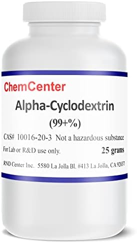 Alpha-Cyclodextrin, High Purity Powder, 99% min., 25 Grams