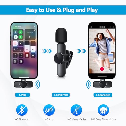 Ricchi 2 Pack Wireless Microphone Mini Mic For Iphone 7-14 Ipad thumb #1
