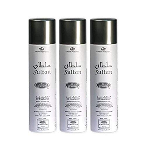 Parfum AL REHAB Rafraîchisseur d'air SULTAN 300ML Lot de 3 Vaporisateur De Chambre Maison/Voiture/Bureau de Saoudite Arabie