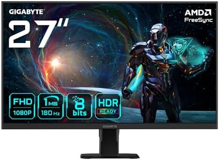GIGABYTE GS27FA 27" IPS Panel Oyuncu Monitörü, Full HD (1920x1080), 180Hz, 1ms, Mat Ekran, HDR Ready, HDMI 2.0 & DisplayPort - Görsel 1