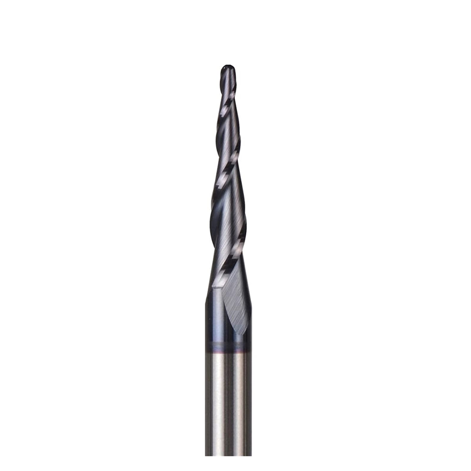 5 sztuk/partia stożkowa głowica kulowa frez spiralny z węglika wolframu, 3,175 mm, nanopowłoka, frez CNC, stożkowy frez CNC do drewna i metalu (5PC R1.0 D3.1 HRC62)