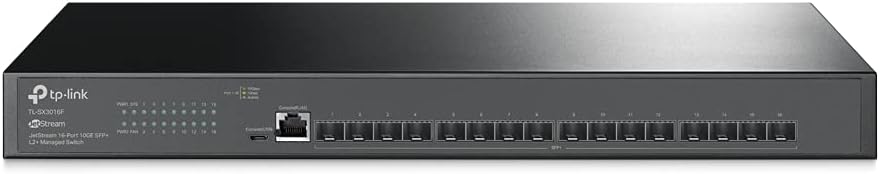 TP-Link Omada SX3016F | 16 Port 10G SFP+ Enterprise Level Switch | L2+ Smart Managed | Omada SDN Integrated | IPv6 | Static Routing | L2/L3/L4 QoS, IGMP & LAG | 5 Year Manufacturer Warranty