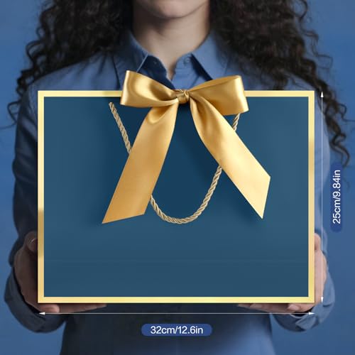 Image of JMANNI Gift Bags with Handles, 13 inch Medium Gift Bags with Tissue Paper | 1 Pcs Blue Bag, 2 Tissue Paper and 1 Cards, for Baby Shower, Wedding Bridal Shower, Birthday Party