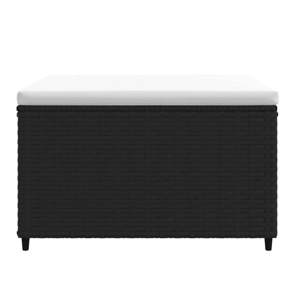 Générique Repose-Pied de Jardin avec Coussin Noir résine tressée,Meubles,Mobilier de Jardin,Poufs d'extérieur,319740