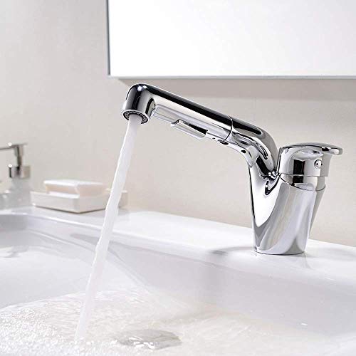 Robinet extractible et rétractable chrome pour lavabo et shampooing facile - 5
