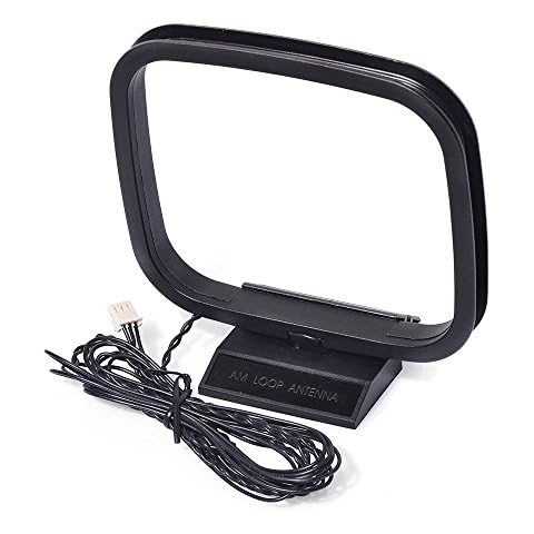 Eightwood AM FM Loop Antenna 3 Pin Mini Connector Compatible with Sony HiFi Series Sharp AV Receiver Radio Stereo System Cover
