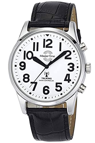 Master Time Funk Quarz Sprechende Herren Uhr Analog mit Leder Armband MTGA-10690-60L Cover