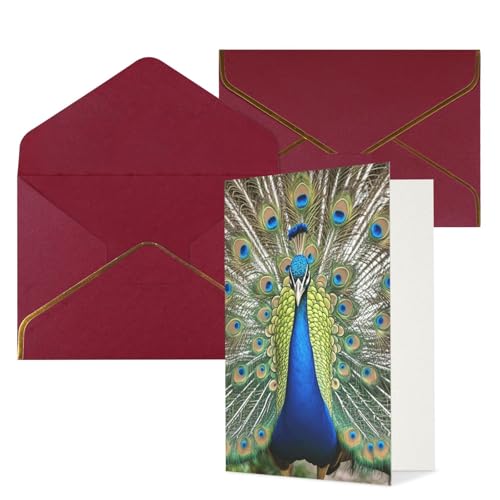 STVYUKL O[eBOJ[h _[Nbh̕t Thinking of You Card Beauty Peacock Happy Birthday  ҏ 󔒂̃J[h @ 4x6